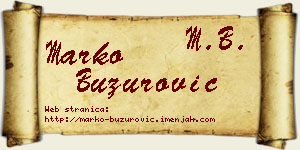 Marko Buzurović vizit kartica